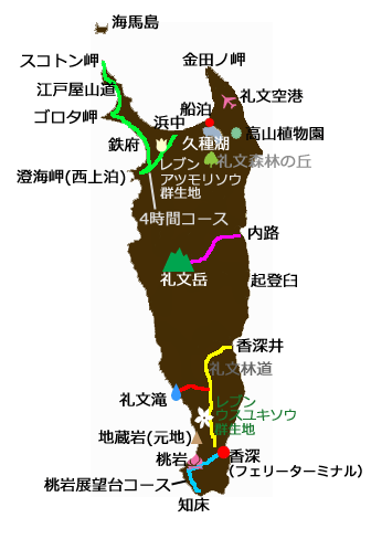 礼文島の地図